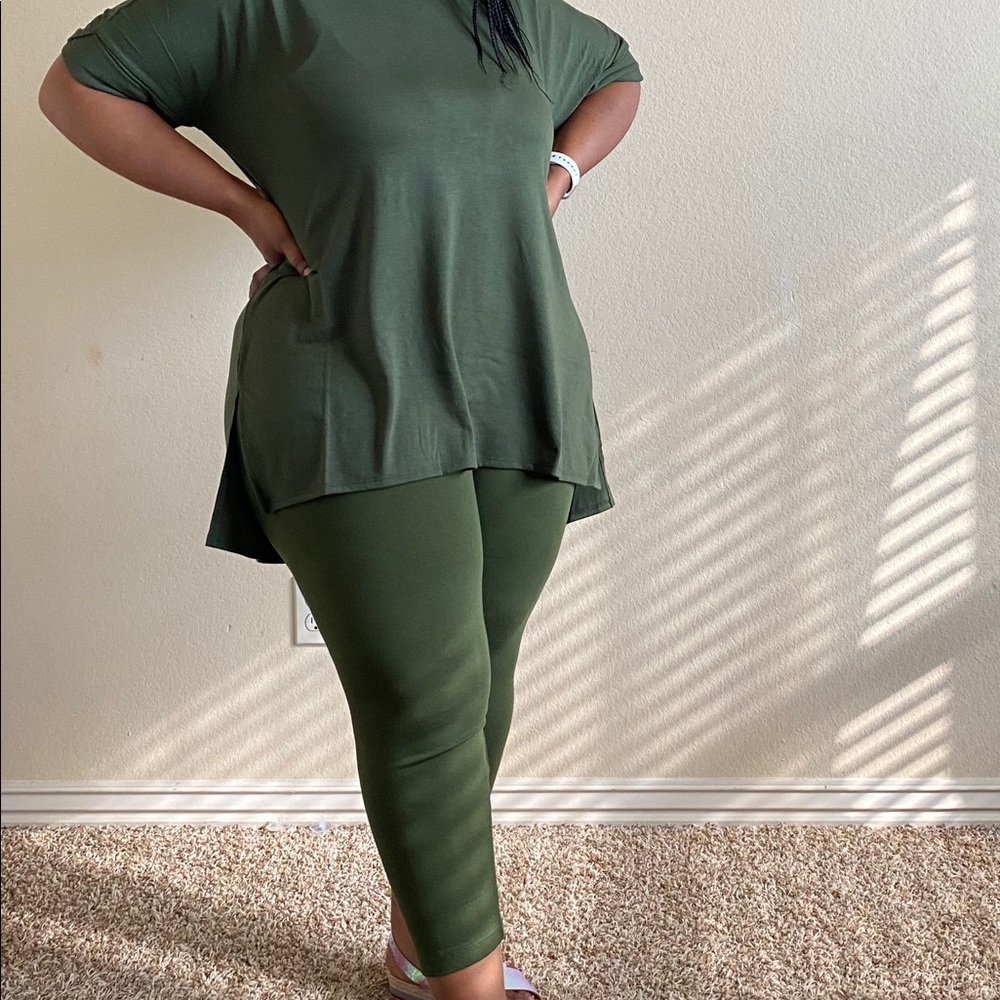 Army Green Plus Size Set